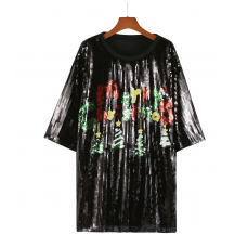 Sequin Dress - Christmas Black (One Size)
